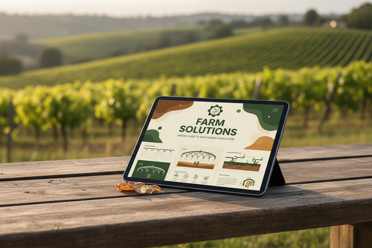Digital guide on farm table